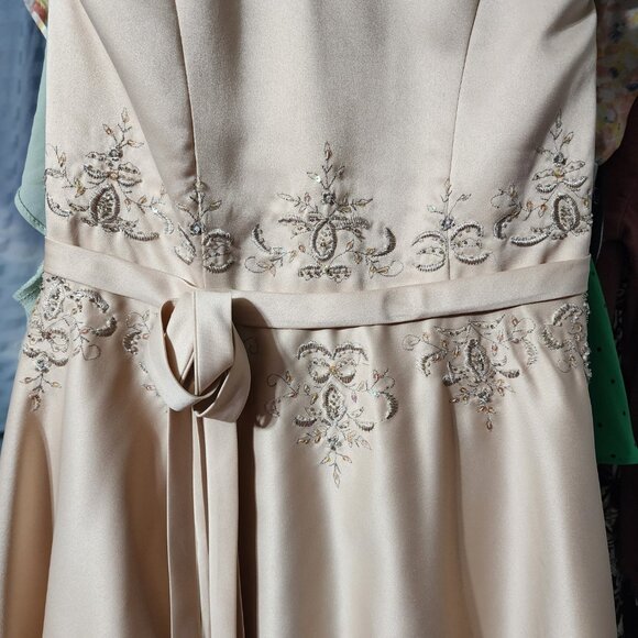 Sweetie Pie Girls Size 8 Formal Dress Color is Cafe - Picture 2 of 8